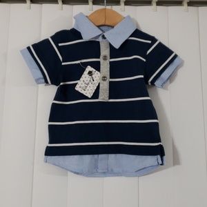 Button Up Polo Dress Shirt 6-12 months